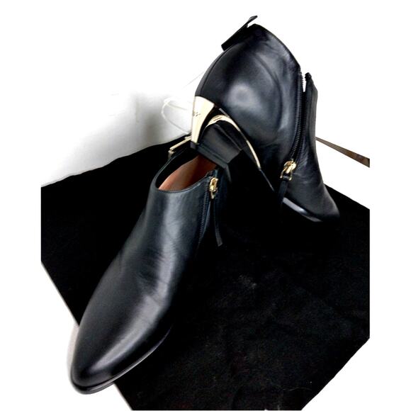 No 21 Italy Womens Black Silver Trim Ankle Boot With Buckle Detail Size 38.5 New - Picture 1 of 16